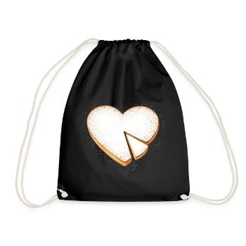 Gâteau en forme de cœur avec illustration de sucre glace - Sac de sport léger - noir - Devant