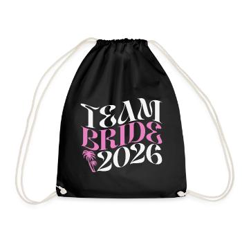 Team Bride Hen Party Bachelorette Party 2026 - Drawstring Bag - black - Front