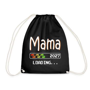 Maman 2027 chargeant grossesse de future mère - Sac de sport léger - noir - Devant