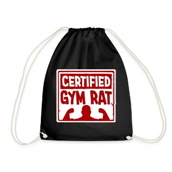 Diction drôle d’entraînement de fitness certifiée Gym Rat - Sac de sport léger - noir - Devant