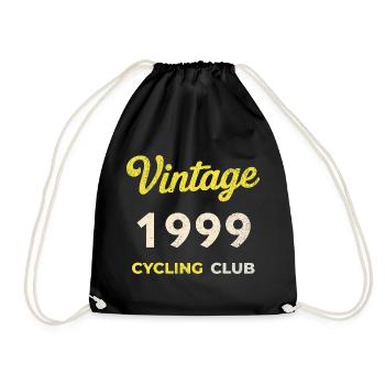 Vintage 1999 – Cycling Club Retro Geburtsjahr - Turnbeutel - Schwarz - Vorne