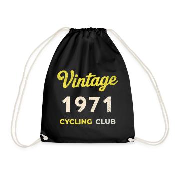Vintage 1971 – Cycling Club Retro Geburtsjahr - Turnbeutel - Schwarz - Vorne