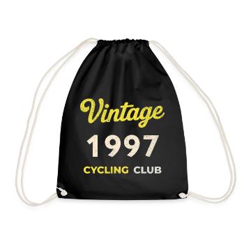 Vintage 1997 – Cycling Club Retro Geburtsjahr - Turnbeutel - Schwarz - Vorne
