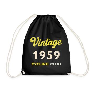 Vintage 1959 – Cycling Club Retro Geburtsjahr - Turnbeutel - Schwarz - Vorne