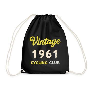 Vintage 1961 – Cycling Club Retro Geburtsjahr - Turnbeutel - Schwarz - Vorne