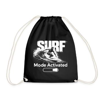 Surf Mode Activated Shirt Surfer Beach Wave - Turnbeutel - Schwarz - Vorne