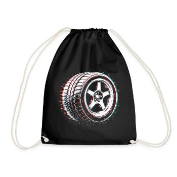 Car Tire Tuning Drift Motorsport Design - Drawstring Bag - black - Front