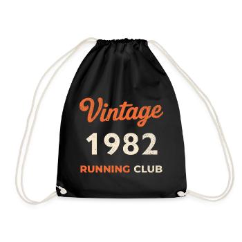 Vintage 1982 Running Club Geburtstag Geschenkidee - Turnbeutel - Schwarz - Vorne