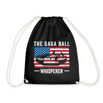 Gaga Ball Whisperer USA-Flagge - Turnbeutel - Schwarz - Vorne