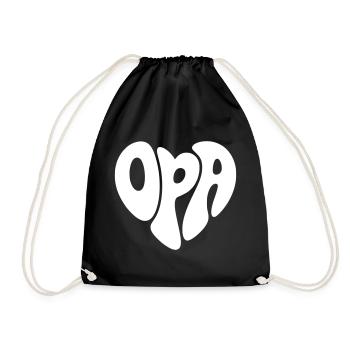 Cœur de grand-père - Sac de sport léger - noir - Devant