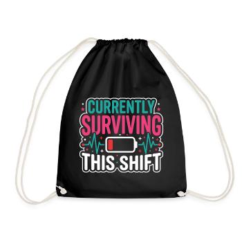 Night Shift Nurse, Tired - Drawstring Bag - black - Front
