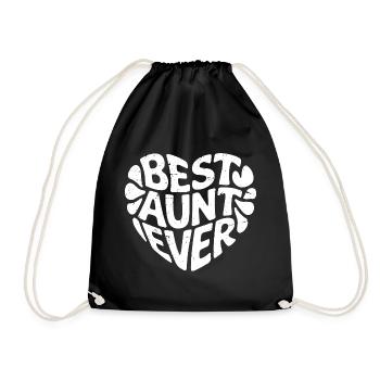 best aunt ever - Drawstring Bag - black - Front