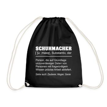 Schuhmacher Definition Lustiges Handwerker Design - Turnbeutel - Schwarz - Vorne