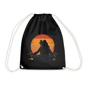 Yoga Frosch Geschenkidee - Turnbeutel - Schwarz - Vorne