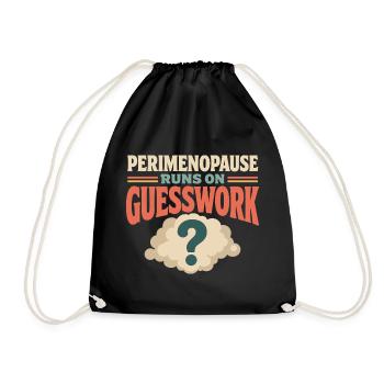 Perimenopause Brain Fog Menopause Midlife Gift - Drawstring Bag - black - Front