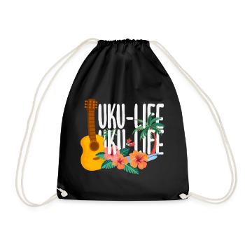 Funny Ukulele Designs and Sayings - Drawstring Bag - black - Front