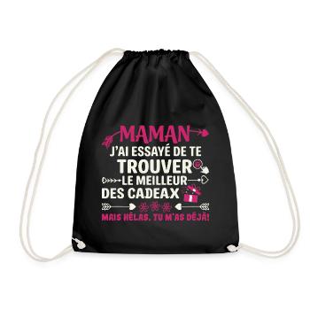 Maman Meilleur Cadeau Humour Tu M As Déjà - Sac de sport léger - noir - Devant
