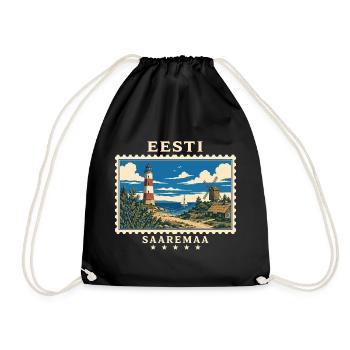 Estland Saaremaa Vintage Reisemarke - Turnbeutel - Schwarz - Vorne