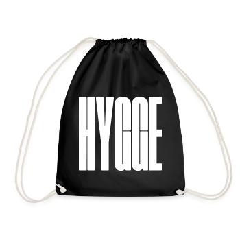 Hygge Bold Wordmark Graphic Tee - Drawstring Bag - black - Front