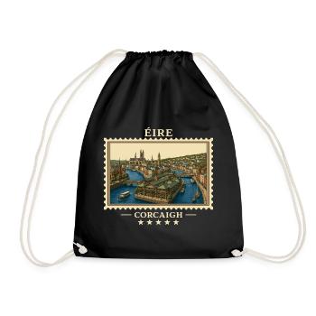 Irland Cork Vintage Reisemarke - Turnbeutel - Schwarz - Vorne
