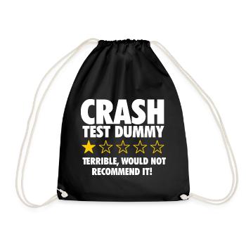 Crash Test Dummy Test Test Test – Lustiger Schneemobilfahrer - Turnbeutel - Schwarz - Vorne