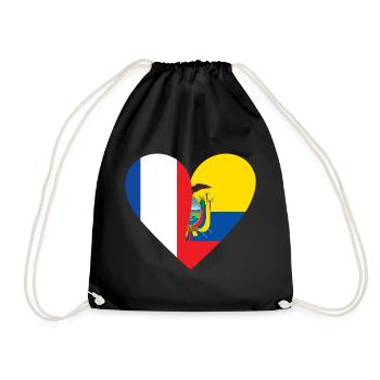 Frankreich Ecuador T-Shirt | Franco-ecuadorianisches Geschenk - Turnbeutel - Schwarz - Vorne