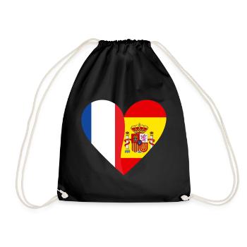 Frankreich, Spanien | Franco-Spanische Schenkung - Turnbeutel - Schwarz - Vorne