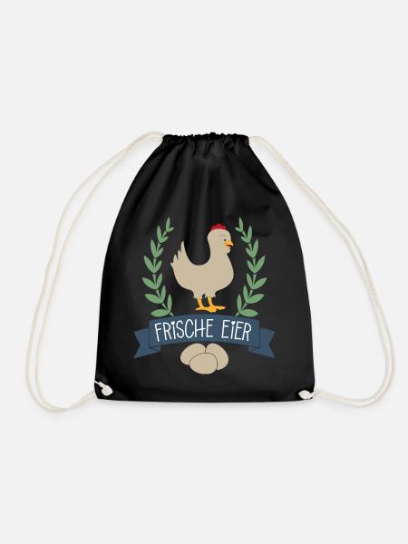 Frische Eier - Turnbeutel - Schwarz