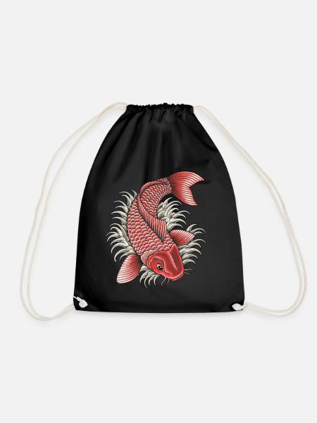 KOI TATTOO - Drawstring Bag - black