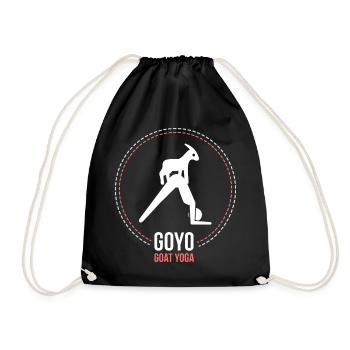Goat Yoga - Yoga with pointing, goat yoga, goat - Drawstring Bag - black - Front
