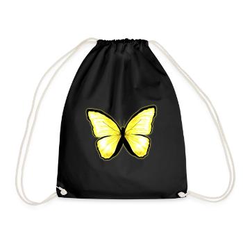 Papillon jaune citron papillon - Sac de sport léger - noir - Devant