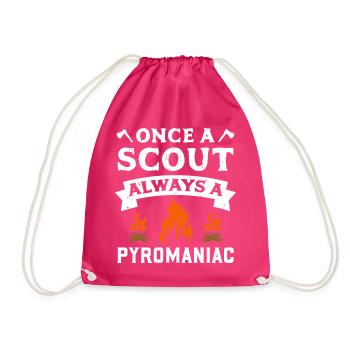 Once A Scout Always A Pyromaniac - Pfadfinder - Turnbeutel - Fuchsia - Vorne
