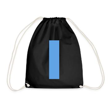 Blue line through the middle - Drawstring Bag - black - Front