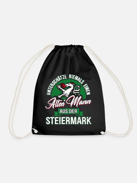UNTERSCHÄTZE NIE - ALTEN STEIRER - STMK - GESCHENK - Turnbeutel - Schwarz
