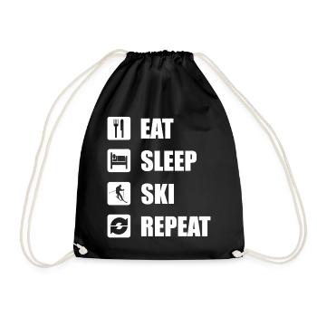 Skiing - Drawstring Bag - black - Front