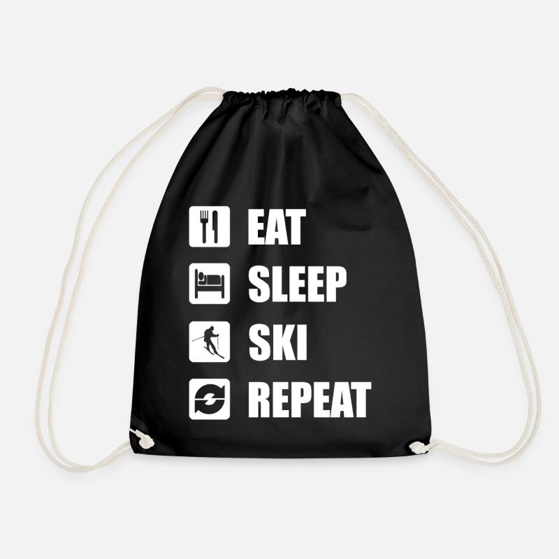 Skiing - Drawstring Bag - black
