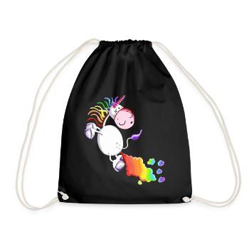 Einhorn lässt es krachen - Turnbeutel - Schwarz - Vorne