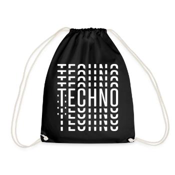 TECHNO TECHNO TECHNO - Turnbeutel - Schwarz - Vorne