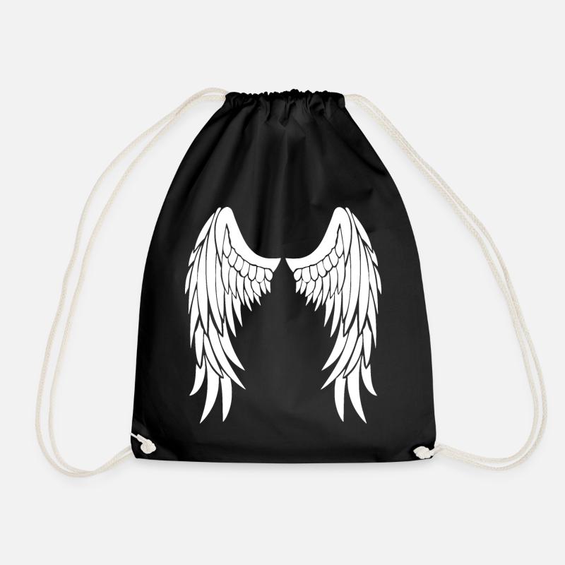 Angel wings - Drawstring Bag - black