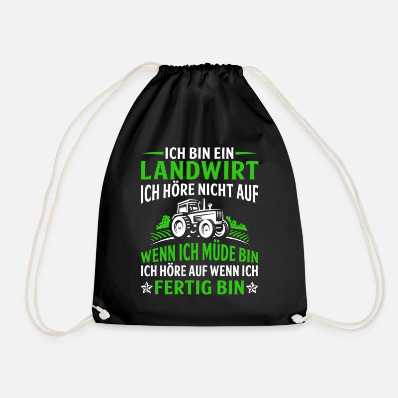Ich bin ein Landwirt - Turnbeutel - Schwarz