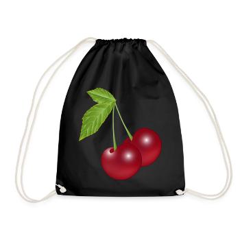 belles cerises rouges foncées croquantes - Sac de sport léger - noir - Devant