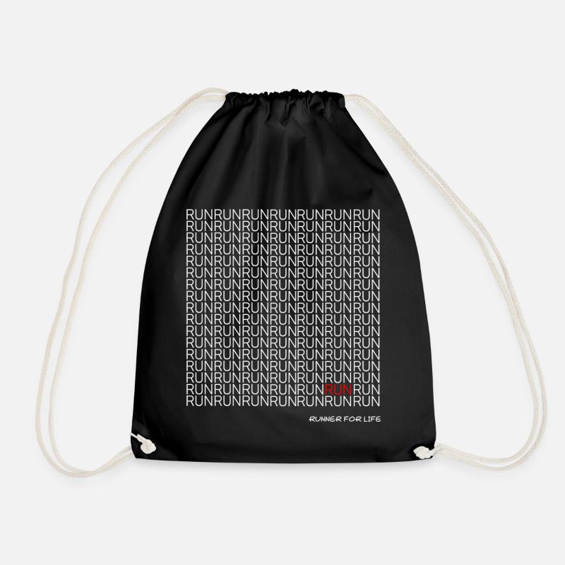 Courir Courir Motif de course avec accent rouge - Sac de sport léger - noir