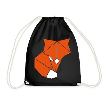 Origami Fox - Turnbeutel - Schwarz - Vorne