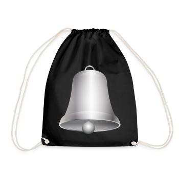 large silver-colored church bell or bells - Drawstring Bag - black - Front