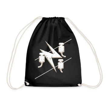 Symbole de guilde d'électricien dans un look grunge 3d cool - Sac de sport léger - noir - Devant