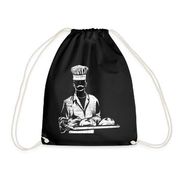 Bäcker Backen - Turnbeutel - Schwarz - Vorne