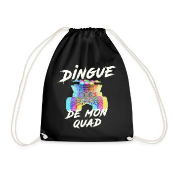 Quad: Crazy quad T-shirt, multi-coloured quad - Drawstring Bag - black - Front