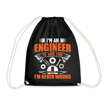 Ingenieur - Turnbeutel - Schwarz - Vorne