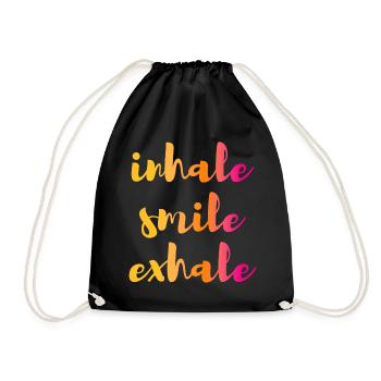 Citation de yoga Inhale Inhale Exhale Gradient om - Sac de sport léger - noir - Devant
