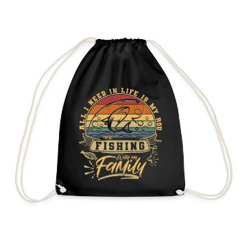 Fishing with the Angler Family Love - Drawstring Bag - black - Front